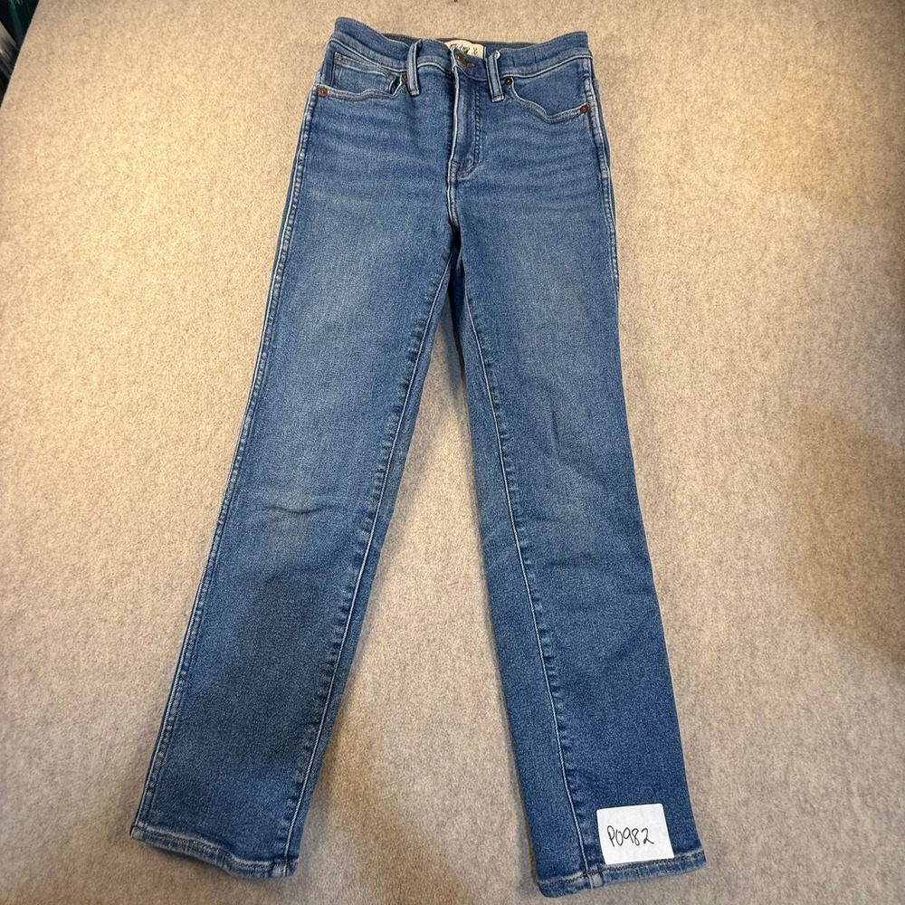 Madewell Stovepipe High Rise Straight Leg Jeans Blue Wash Size 25